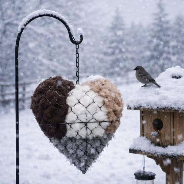 🔥LAST DAY 50% OFF - 🕊️🏡Handmade Natural Alpaca Fiber Bird Nesting Heart❤️Bird lovers gift